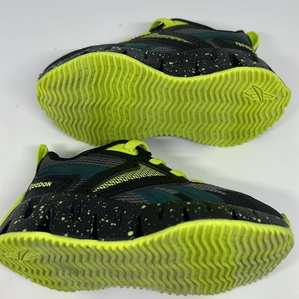 Reebok Boys Sneakers Size 5 Black/Neon Green Athletic Running Shoes - Picture 8 of 12